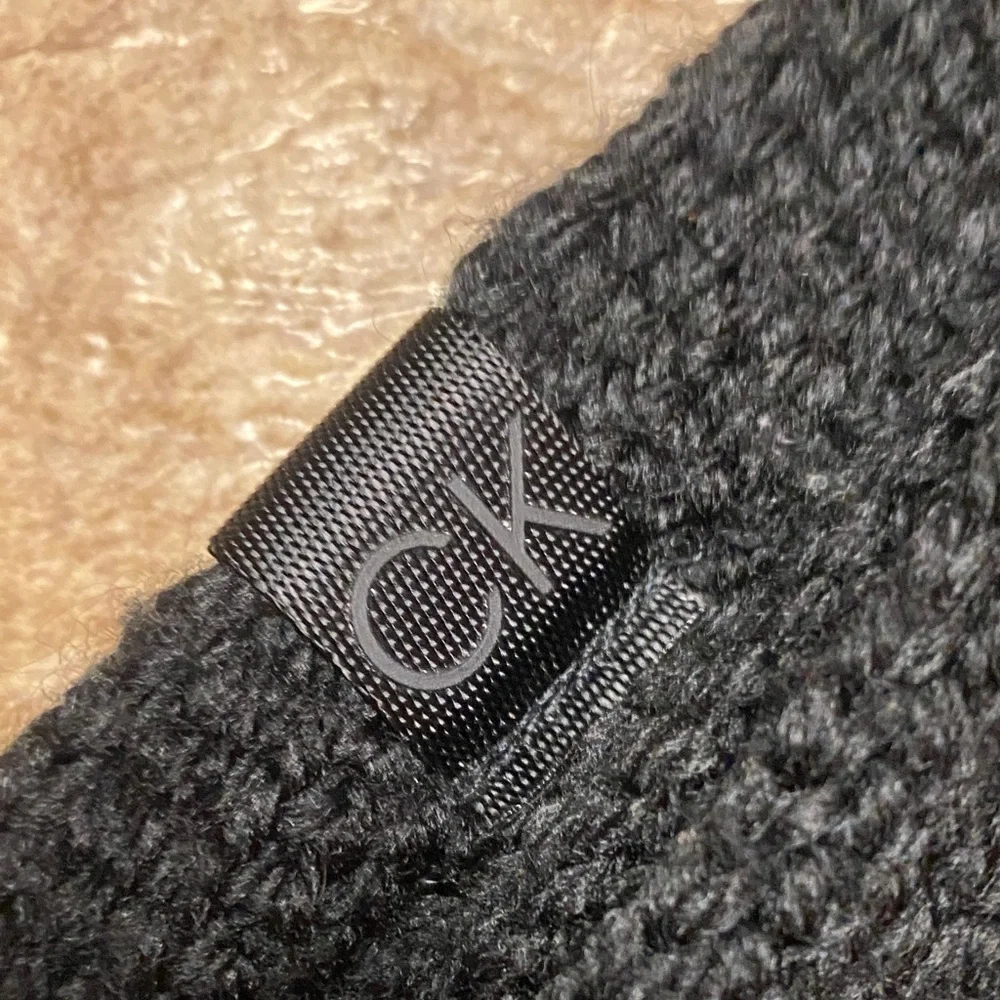 Calvin Klein Black Knit Infinity Scarf Unisex Fall Cozy Winter